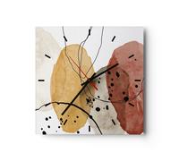 Horloge murale en verre 40x40cm Aquarelle Abstraction Formes Wall Clock