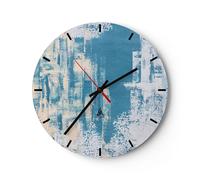 Horloge murale en verre 40x40cm Bleu Peintures Arrière Plan Wall Clock