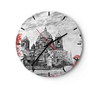 Horloge murale en verre 40x40cm Cathédrale Berlin Amoureux Wall Clock