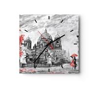 Horloge murale en verre 40x40cm Cathédrale Berlin Amoureux Wall Clock