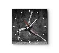 Horloge murale en verre 40x40cm Danse Figure Noir Et Blanc Wall Clock