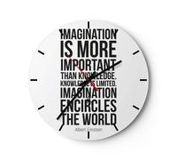 Horloge murale en verre 40x40cm Einstein Maxime Imaginaire Wall Clock
