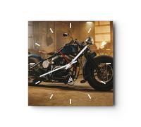 Horloge murale en verre 40x40cm Harley-Davidson Moto Moteur Wall Clock