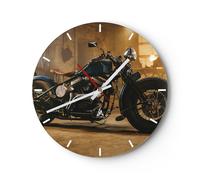 Horloge murale en verre 40x40cm Harley-Davidson Moto Moteur Wall Clock