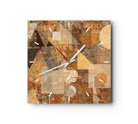 Horloge murale en verre 40x40cm L'Abstraction Chiffres Géométrique Wall Clock
