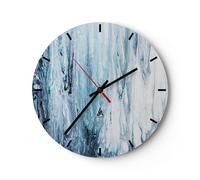 Horloge murale en verre 40x40cm L'Abstraction Ecchymose Bleu Wall Clock