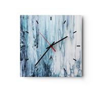 Horloge murale en verre 40x40cm L'Abstraction Ecchymose Bleu Wall Clock
