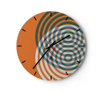 Horloge murale en verre 40x40cm L'Abstraction Moderne Cercles Wall Clock