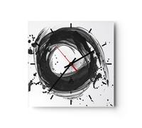 Horloge murale en verre 40x40cm L'Abstraction Roue Aquarelle Wall Clock