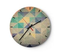 Horloge murale en verre 40x40cm L'Abstraction Triangle Patron Wall Clock