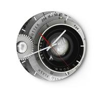Horloge murale en verre 40x40cm Lentille Noir Et Blanc Vintage Wall Clock