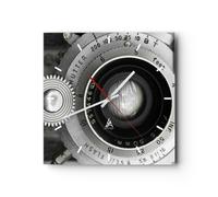 Horloge murale en verre 40x40cm Lentille Noir Et Blanc Vintage Wall Clock
