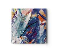 Horloge murale en verre 40x40cm Les couleurs la peinture l'abstraction