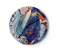 Horloge murale en verre 40x40cm Les couleurs la peinture l'abstraction