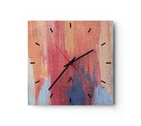Horloge murale en verre 40x40cm Les couleurs les peintures l'abstraction
