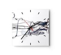 Horloge murale en verre 40x40cm Mains Surréalisme Graphismes Wall Clock