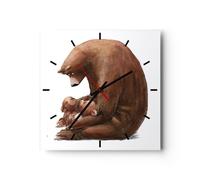 Horloge murale en verre 40x40cm Ours Ours En Peluche Pour Enfants Wall Clock