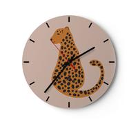 Horloge murale en verre 40x40cm Panthère Graphiques Léopard Wall Clock