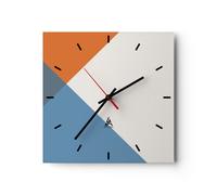 Horloge murale en verre 40x40cm Quatre Les Couleurs L'Abstraction Wall Clock