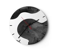 Horloge murale en verre 40x40cm Silencieuse Abstraction Forme Figure Wall Clock