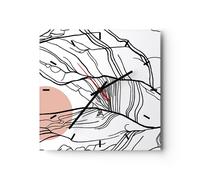 Horloge murale en verre 40x40cm Silencieuse Abstraction Lignes Soleil Wall Clock