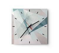 Horloge murale en verre 40x40cm Silencieuse abstraction moderne Wall Clock
