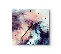 Horloge murale en verre 40x40cm Silencieuse abstraction moderne Wall Clock
