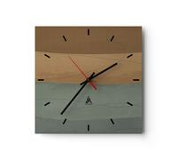 Horloge murale en verre 40x40cm Silencieuse Abstraction Or Vert Wall Clock