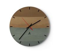 Horloge murale en verre 40x40cm Silencieuse Abstraction Or Vert Wall Clock