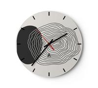 Horloge murale en verre 40x40cm Silencieuse Abstraction Tache Bocaux Wall Clock