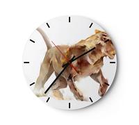 Horloge murale en verre 40x40cm Silencieuse animal abstraction Wall Clock