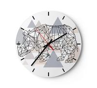 Horloge murale en verre 40x40cm Silencieuse animal abstraction Wall Clock