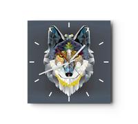 Horloge murale en verre 40x40cm Silencieuse animal abstraction Wall Clock