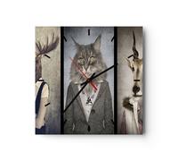 Horloge murale en verre 40x40cm Silencieuse animal abstraction Wall Clock