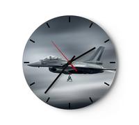 Horloge murale en verre 40x40cm Silencieuse avion ciel vol Wall Clock Decoration