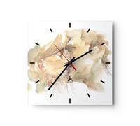 Horloge murale en verre 40x40cm Silencieuse Baiser Couple Amour Wall Clock