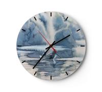 Horloge murale en verre 40x40cm Silencieuse bateau pêcheur eau Wall Clock