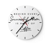 Horloge murale en verre 40x40cm Silencieuse Café Principe Succès Wall Clock