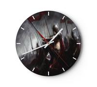 Horloge murale en verre 40x40cm Silencieuse chevalier combat champ Wall Clock