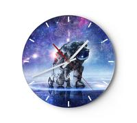 Horloge murale en verre 40x40cm Silencieuse cosmonaute espace Wall Clock