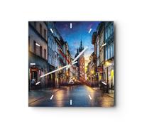 Horloge murale en verre 40x40cm Silencieuse Cracovie Église Mariacki Wall Clock