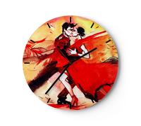 Horloge murale en verre 40x40cm Silencieuse danse danseuse Wall Clock Decoration