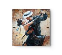Horloge murale en verre 40x40cm Silencieuse danse danseuse Wall Clock Decoration