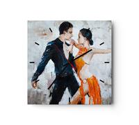 Horloge murale en verre 40x40cm Silencieuse danse danseuse Wall Clock Decoration
