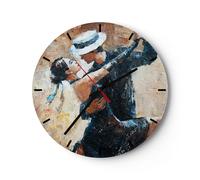 Horloge murale en verre 40x40cm Silencieuse danse danseuse Wall Clock Decoration