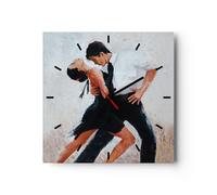 Horloge murale en verre 40x40cm Silencieuse danse danseuse Wall Clock Decoration