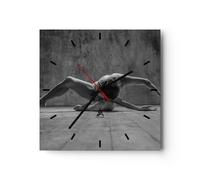 Horloge murale en verre 40x40cm Silencieuse Danse Noir Et Blanc Femme Wall Clock