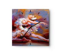 Horloge murale en verre 40x40cm Silencieuse danseur de ballet danse Wall Clock