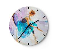 Horloge murale en verre 40x40cm Silencieuse danseur de ballet danse Wall Clock