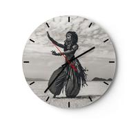 Horloge murale en verre 40x40cm Silencieuse Danseur Folk Oriental Wall Clock